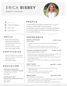Resume or CV Example
